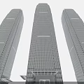 Three Modern Tall Office Buildings With Glass Curtain Walls And Reflective Surfaces