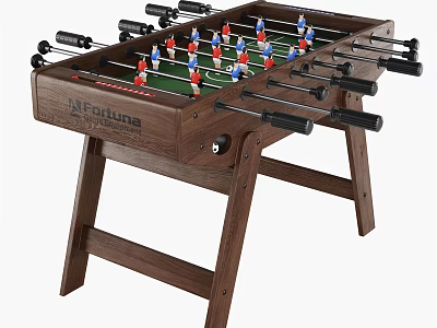 Wooden Foosball Table Design With Colorful Player Figures For Home Game Room Entertainment 3d model