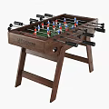 Wooden Foosball Table Design With Colorful Player Figures For Home Game Room Entertainment