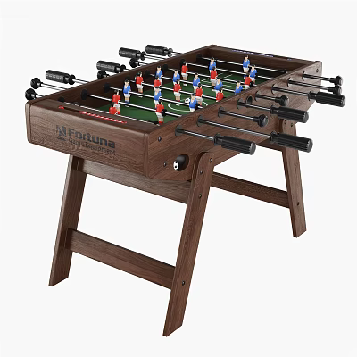 Wooden Foosball Table Design With Colorful Player Figures For Home Game Room Entertainment 3d model