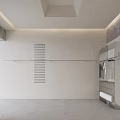 Modern Minimalist Clothing Store Entrance Featuring Clothing Racks Mirror And Shutter