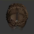 Realistic Game and Movie Character With Brown Braided Hair Wig 3D Model Design