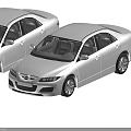 Two White Mazda Sedans Parked Together With Sleek Exterior Design