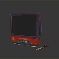 Netflix Enabled Desktop Computer Monitor With Red Base Black Screen And Remote Control