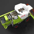 CALAS Green White Combine Harvester With Red Cutting Header For Agricultural Work