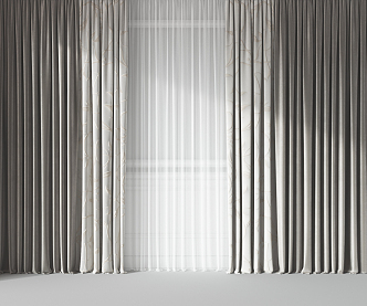 Modern Curtain Window Screen 3d model