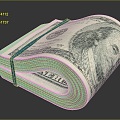 US Dollar Bills US Dollar Banknotes Paper Banknotes PBR PBR Items Unreal 3d model