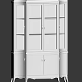 Classic Dark Wood Wine Cabinet With Upper Glass Doors And Lower Wooden Doors