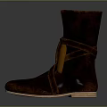 Brown Leather Boots With Lace Up Detail Mid Calf Length Light Colored Sole Classic Style