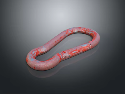 Red Rusty Heavy Duty Industrial Lifting Ring With Painted Metal Surface 3d model