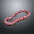 Red Rusty Heavy Duty Industrial Lifting Ring With Painted Metal Surface 3d model