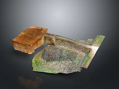 Ancient Architectural Ruins 3D Model With Stone Blocks And Wall Structures 3d model