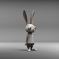 3D Rabbit Sculpture With Long Ears Big Eyes And Standing Pose Design