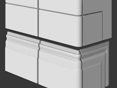 White Modular Building Components With Layered Design And Smooth Surfaces 3d model
