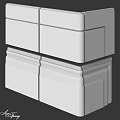 White Modular Building Components With Layered Design And Smooth Surfaces