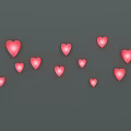 Multiple Red Heart Shaped Decorative Pendants For Home Hanging Ornament