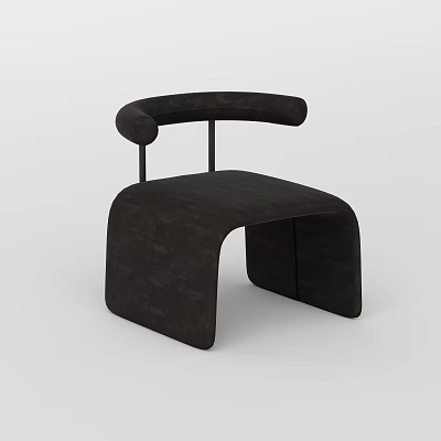 Modern Black Leisure Chair With Curved Arms And Unique Smooth Line Design 3d model