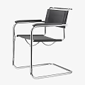 Elegant Modern Chrome Cantilever Single Chair With Breathable Black Mesh Seat Back And Padded Armrests
