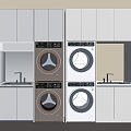 wash basin washing machine cabinet 3d model