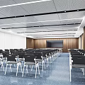 Modern Conference Hall Report Room Meeting Room Meeting Table and Chair Display Multi-function Meeting Room Training Classroom 3d model