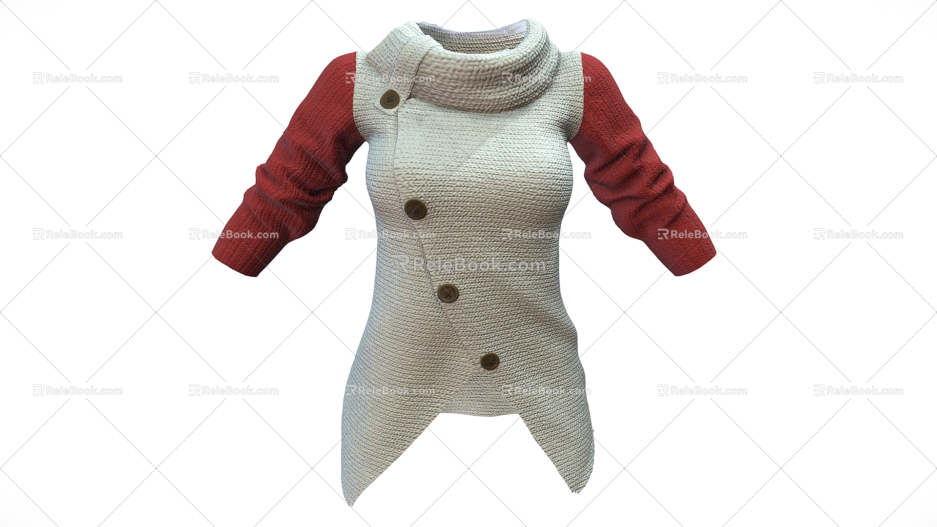 Cardigan Clothes Sweater Tops Clothing 3d model