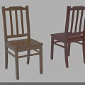 Wooden Leisure Chairs with Light Brown and Dark Red Finishes Straight Backrest and Legs Design