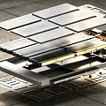 Industrial Equipment With Multi Layered Metal Structure Metal Plates Frames And Yellow Components