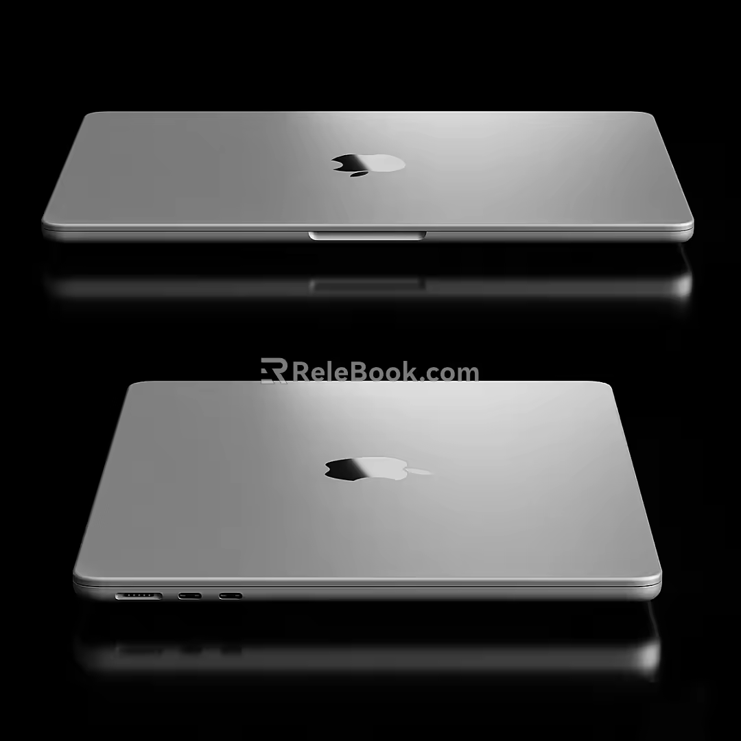 Modern Apple Laptop Computer Display Keyboard Tablet 3d model