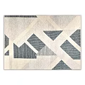 Square Area Rug with Modern Geometric Patterns Gray and White Textured Design 3d model