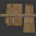 Handmade Brown Structural Model With Cardboard Beams And Wooden Support Columns Layered Design