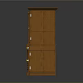 Traditional Wooden Storage Cabinet With Glass Lattice Doors Drawers And Metal Handles