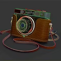 Vintage Capitol Camera With Brown Leather Case Lens And Leather Strap 3d model