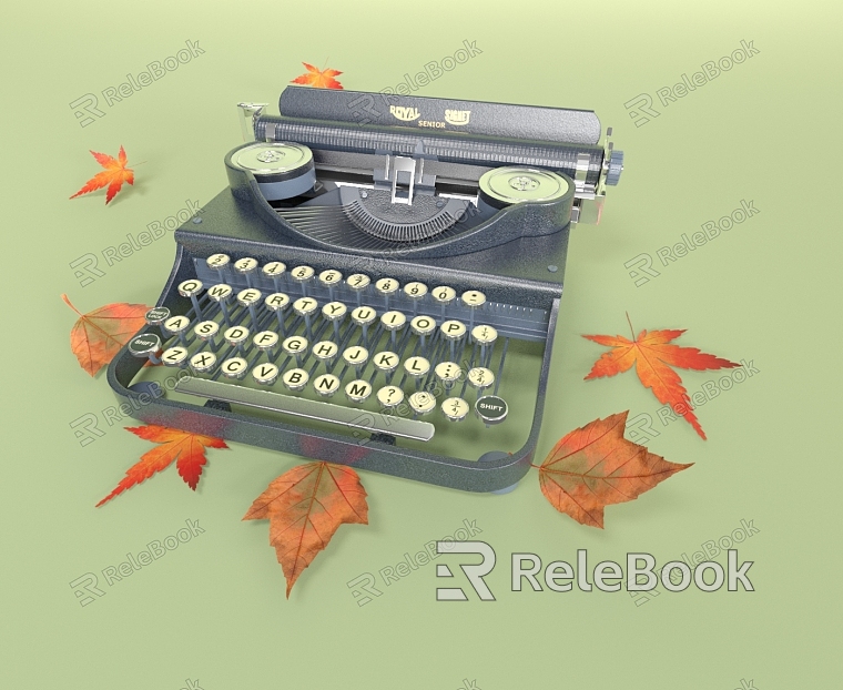 Modern typewriter e-commerce business background model