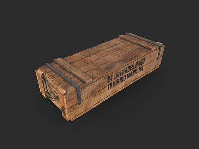 24 Wooden Crate With Metal Straps For United States Transportation Corps 3d model