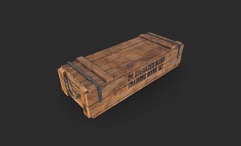 American World War II Wooden Boxes 3d model