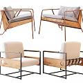 Various Modern Leisure Chairs With Wooden Frame Metal Legs And Upholstered Cushion