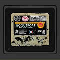 Roquefort Cheese Packaging With Label And Certification Badges On Plastic Tray