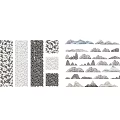 Natural Stone And Wood Design Elements With Mountain Shapes And Textures