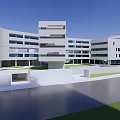 Modern Campus Architecture With Sports Field Running Track And Green Lawn