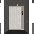 Modern Elevator Corridor With Textured Walls Lighting And Handrail 3d model