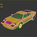 Vintage Yellow Sports Car With Sleek Body Design And Shiny Alloy Wheels