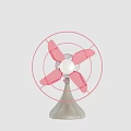 Air Conditioner Fan With Pink Blades Pink Ring White Center And Gray Base