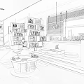 Japanese Library Log Library 3d model