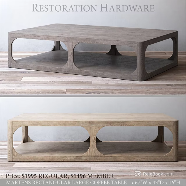 Modern Wooden Dining Table With Circular Cutout Base And Two Tone Design 3d model 