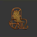Stylish Orange Rocking Chair With Woven Seat Backrest Curved Armrests And Rocking Legs