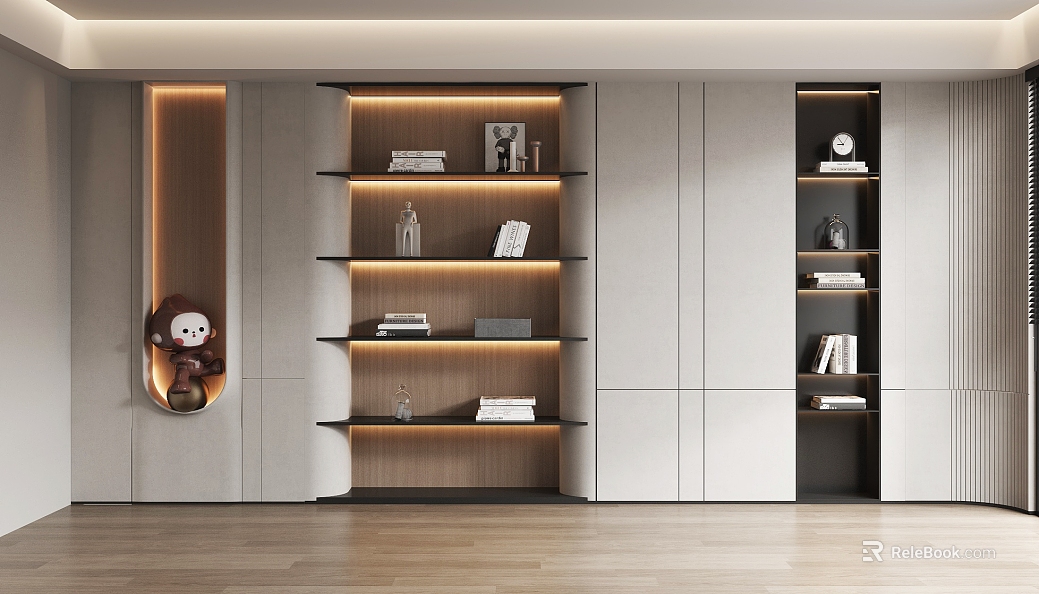 Modern Bookcase Decorative Cabinet Study Bookcase texture