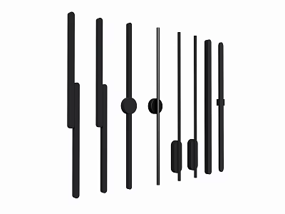 Modern Black Slim Linear Wall Lamps With Minimalist Design For Home Decor 3d model