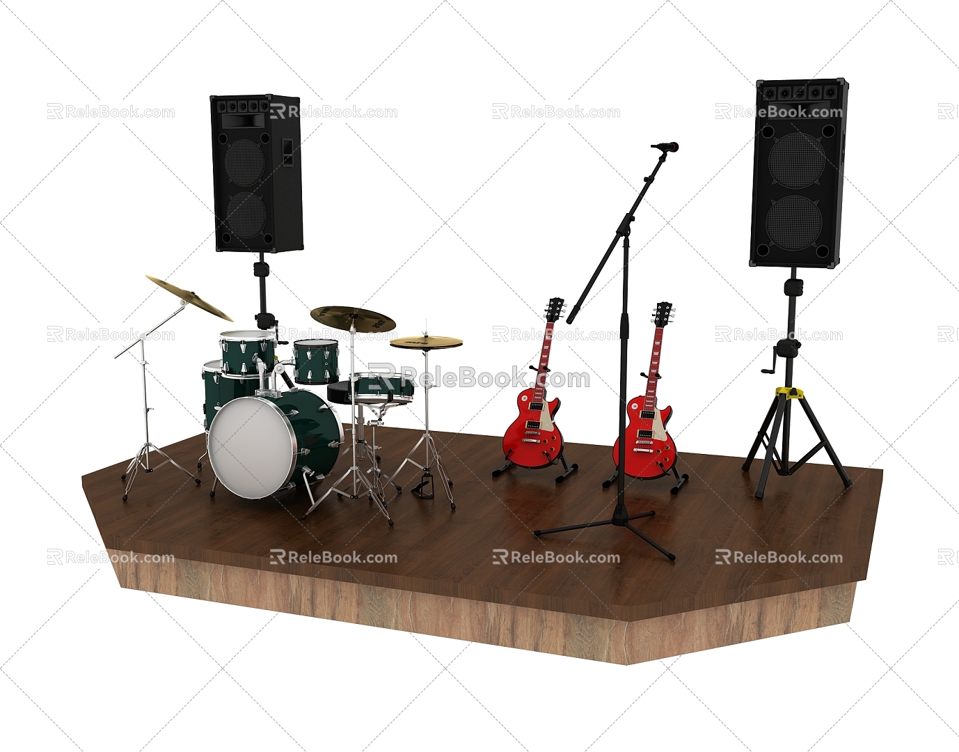 Stage Band Instrumental Rock 3d model