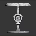 Vintage Industrial Metal Stool Design With Gear Detail Round Seat Base