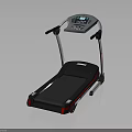 Contemporary Treadmill With Digital Control Panel Black Running Belt And Red Frame
